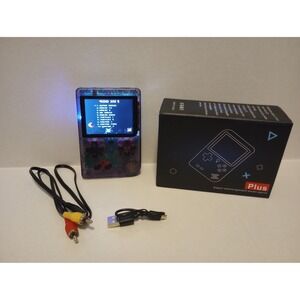 Retro 400 In 1 Plus Handheld Game Console 3.0" LCD Clear Purple Classic Games